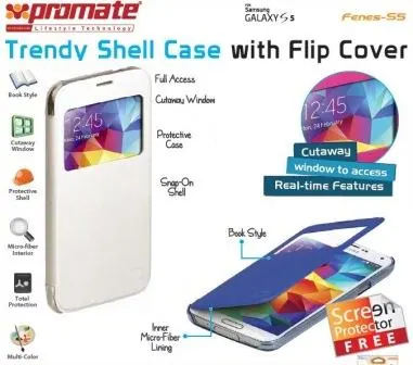 Promate Fenes S5 Bookcover with window Colour:White