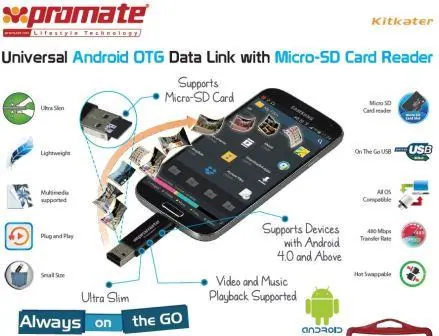 Promate Kitkater Universal Android OTG Data link with Micro