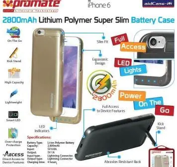 Promate aidCase-i6 2800mAh Lithium Polymer