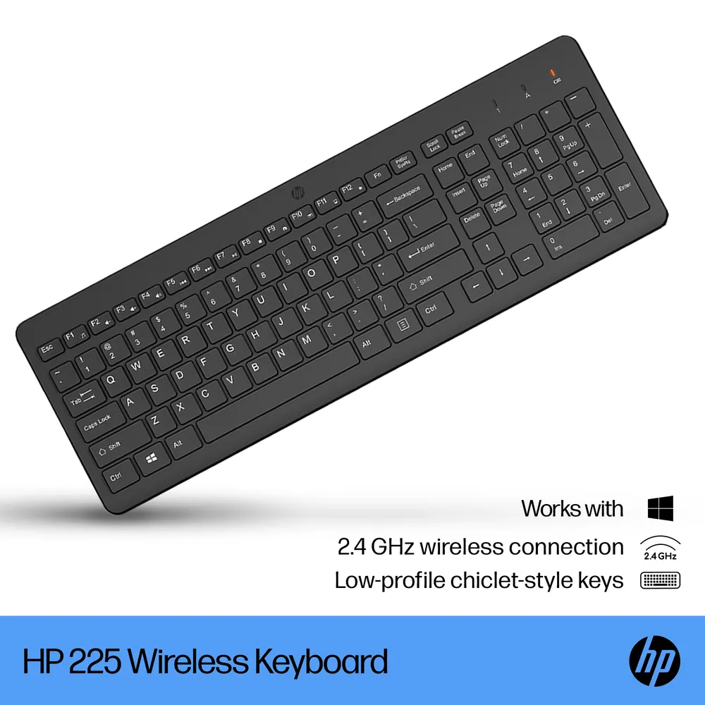 HP 225 WIRELESS KEYBOARD BLACK
