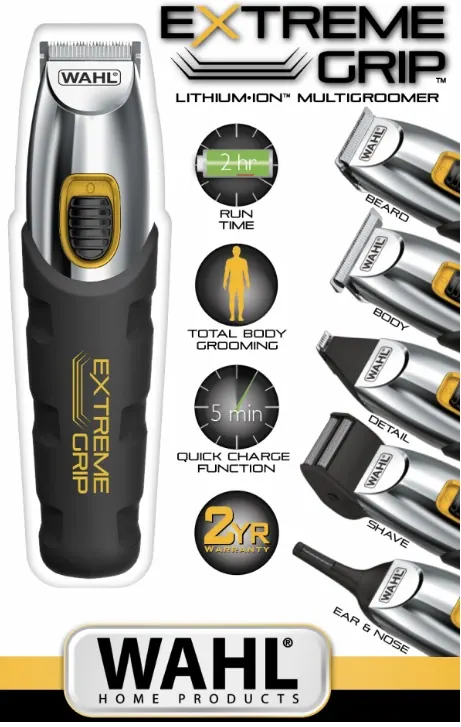 Wahl 25 Piece Extreme Grip Lithium Ion Multigroomer Kit