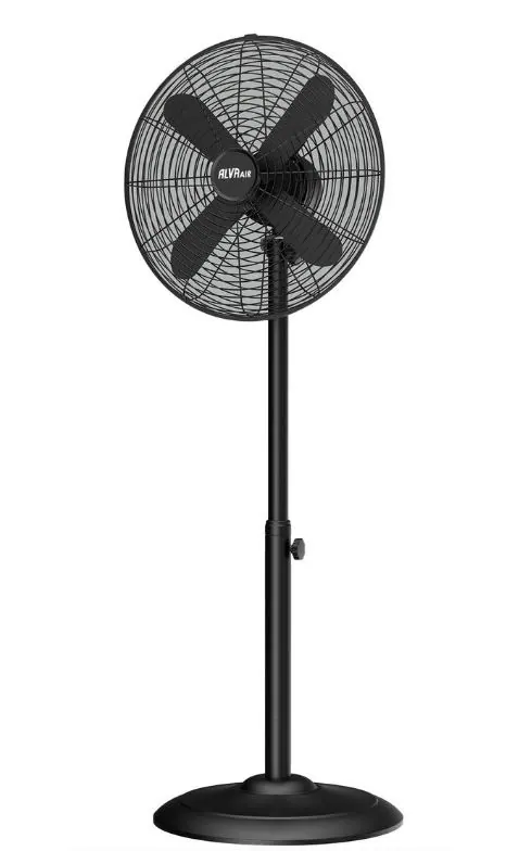 Alva Air 40cm Matte Black Finish Telescopic Pedestal Fan