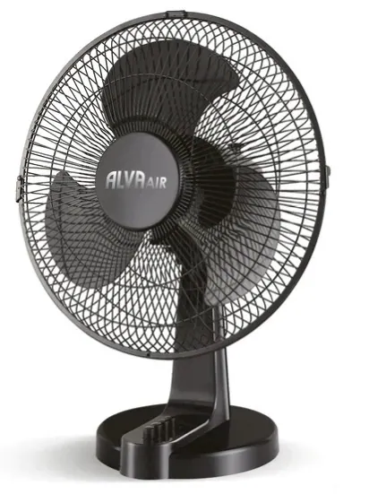 Alva Air 30cm Plastic Desk Fan Black Retail Box 1 year