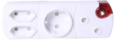 Noble 4 Way Multiplug with Schuko Adaptor LED Power Indicator