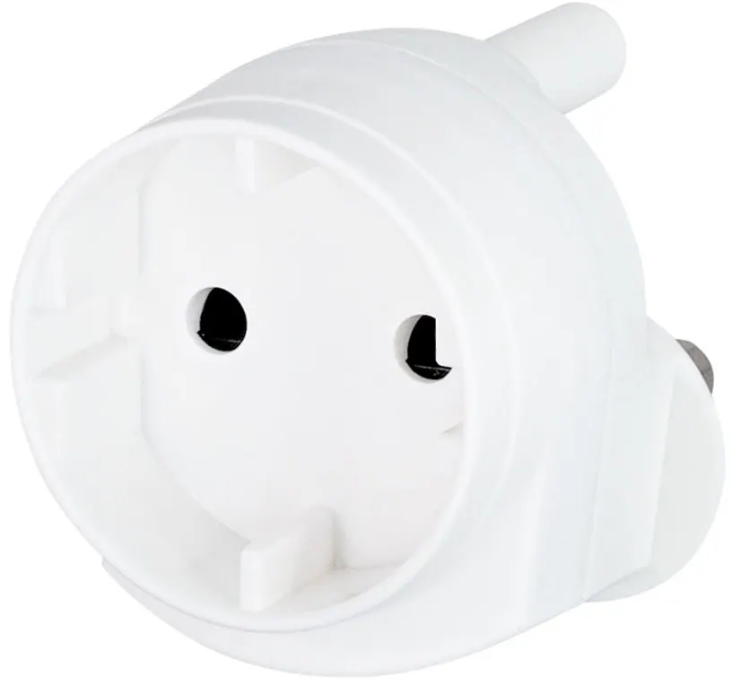 Noble 2 Pin Round Schuko Single Adaptor
