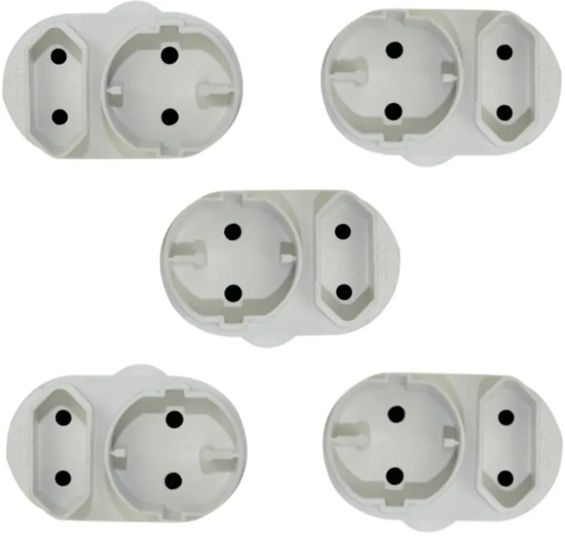 Noble 2 Pin European And Round Schuko Adaptor 5 Pack