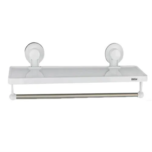 Bathlux Shelf With Handtowel Rack With Suction Cup