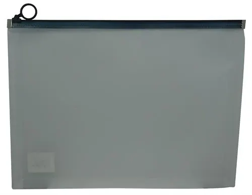 Brainware A4 Clear Carry Folder With Black Easy Slide Zip