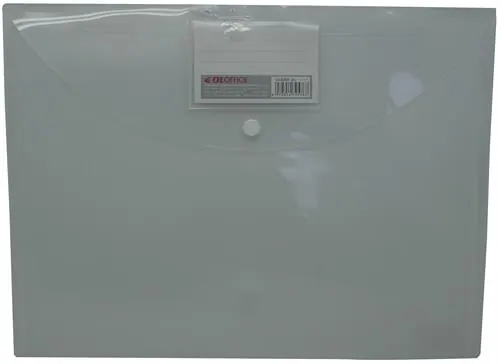 DLOffice A4 Carry Folder with Press Stud on Flap Clear