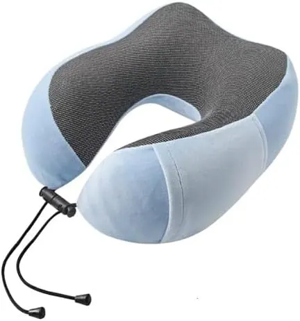 Casey U Shaped Large Travel Neck Pillow Light Blue