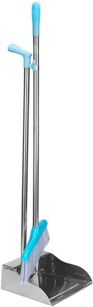 Casey Long Standing Dustpan And Broom Set Light Blue
