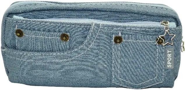 Brainware Blue Denim Pencil Case