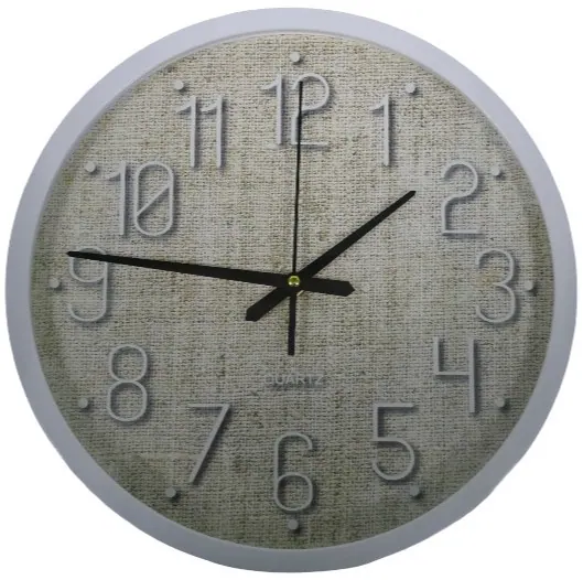 Casey Analog 30cm Round Face White with Black Quartz Wall Clock