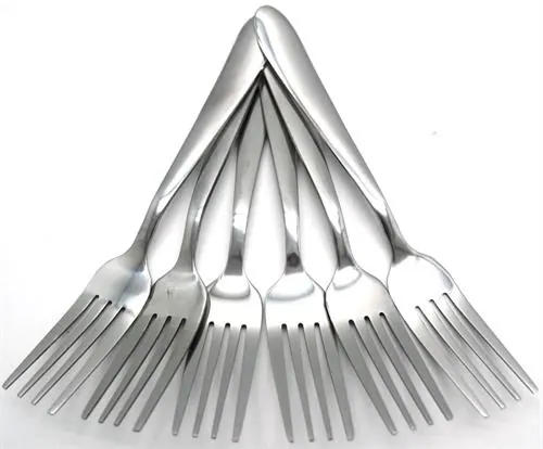 Casey Catering 6 Piece Stainless Steel Dinner Dessert Forks -Plain Design