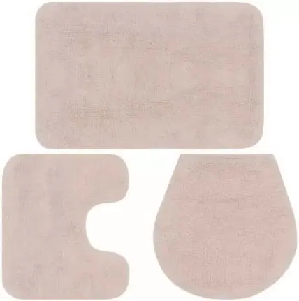 Casey 3 Piece Bathroom Mat Set Gold