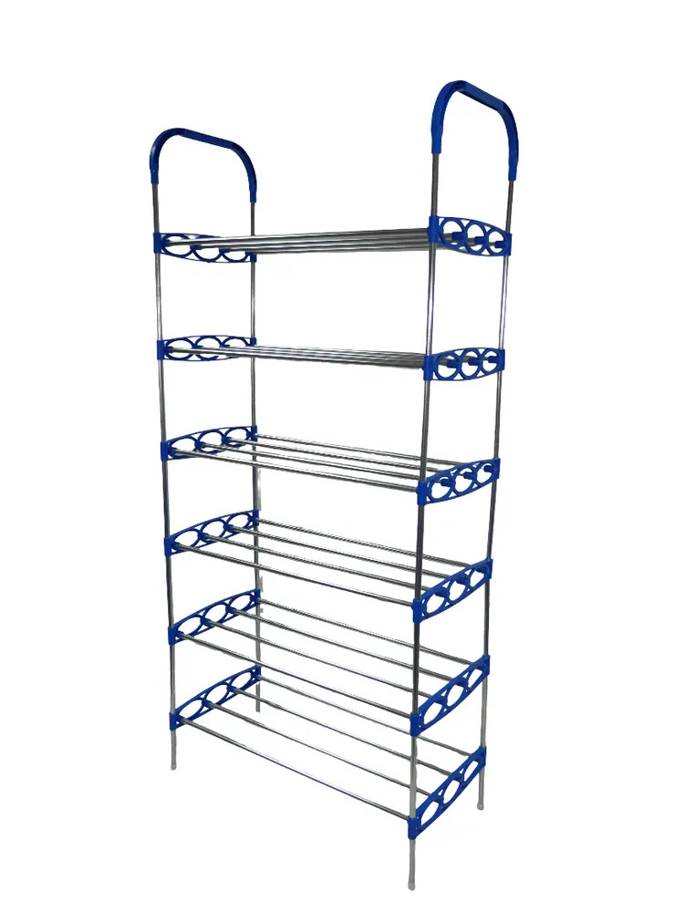 Nordic Wind Blue 6 Tier 18 Shoe Steel Rack