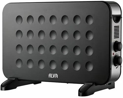 Alva 2000w Electric Convection Black Heater