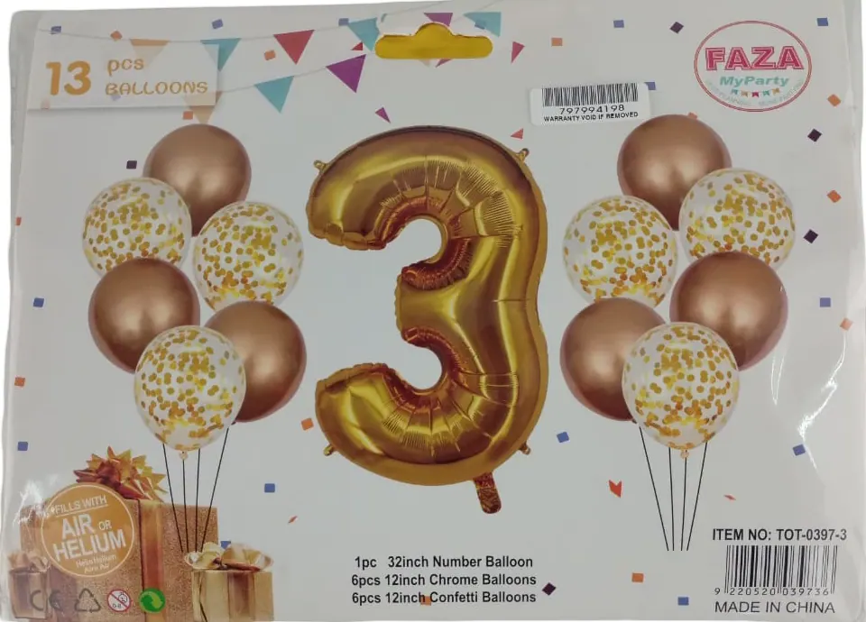 Casey 13pc Gold and White Balloon Set Nr 3