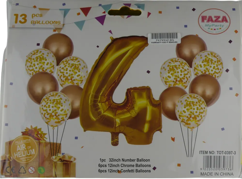 Casey 13pc Gold and White Balloon Set Nr 4