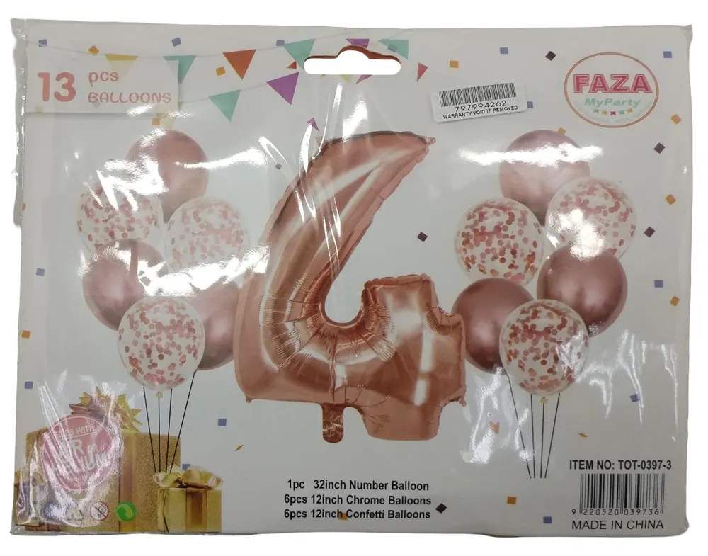 Casey 13pc Rose Gold and White Balloon Set Nr 4