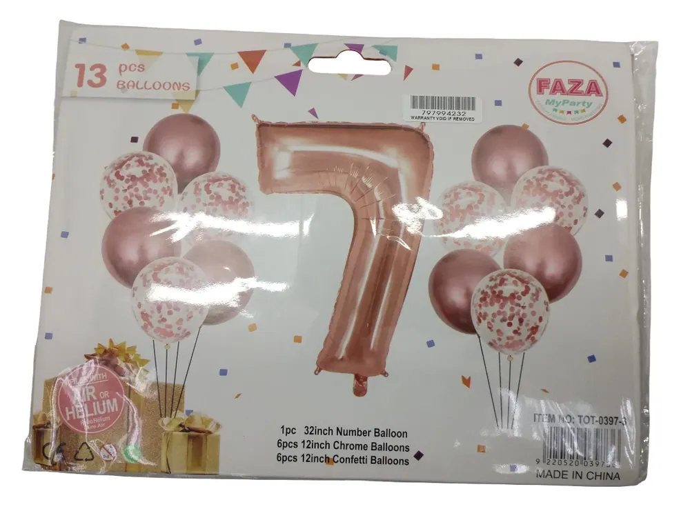Casey 13pc Rose Gold and White Balloon Set Nr7