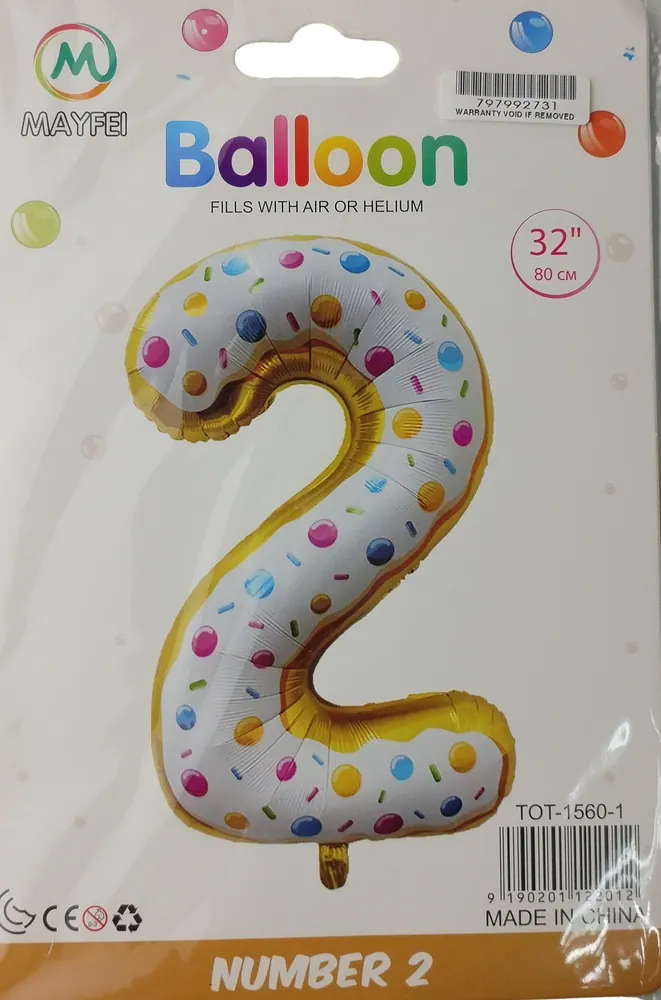 Casey 102cm Donut Balloon Number 2