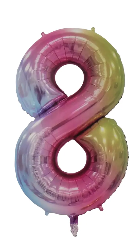 Casey 102cm Rainbow Balloon Number 8