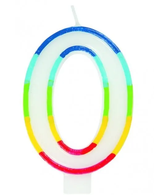 Casey 7cm Multicolor Numerical Birthday Candle Nr.0