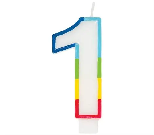 Casey 7cm Multicolor Numerical Birthday Candle Nr.1