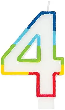 Casey 7cm Multicolor Numerical Birthday Candle Nr.4