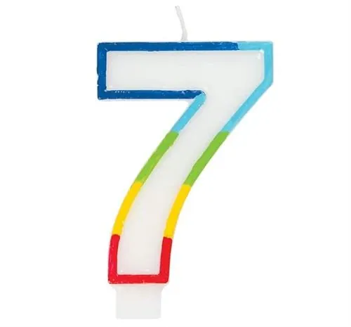 Casey 7cm Multicolor Numerical Birthday Candle Nr.7
