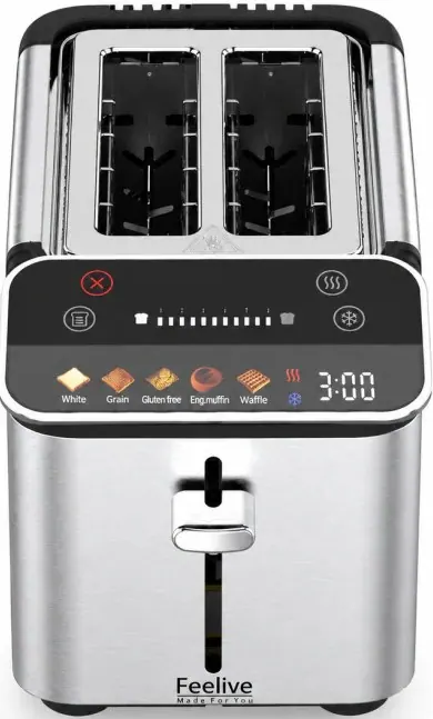 Feelive 2 Slice Stainless Steel Digital Smart Toaster