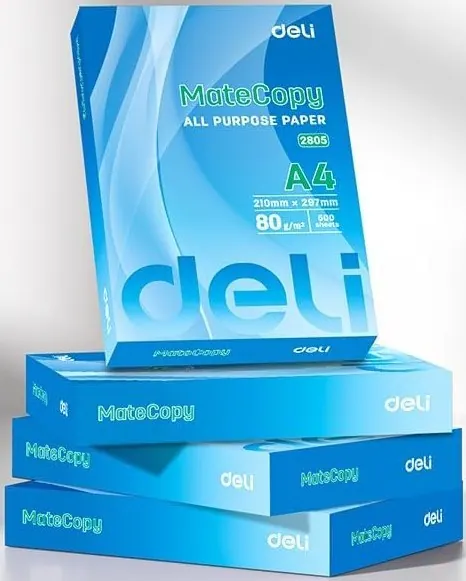 Deli MateCopy A4 5 Reams 80GSM White All Purpose Paper