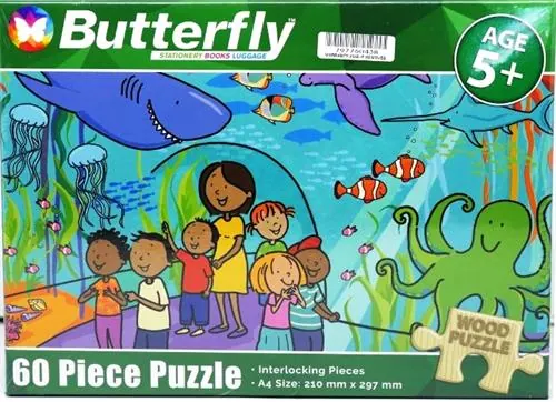 Butterfly 60Pc At The Aquarium Wooden Puzzle