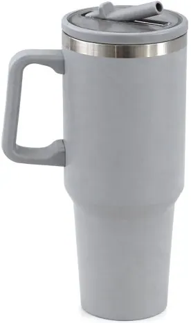 Totally 1.2 Litres Stainless Steel Vacuum Tumbler With Straw Grey