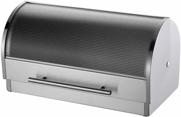 Totally Glass Top Stainless Steel Bread Bin