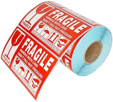 UniQue Fragile 90mm x 50mm Label Sticker Roll