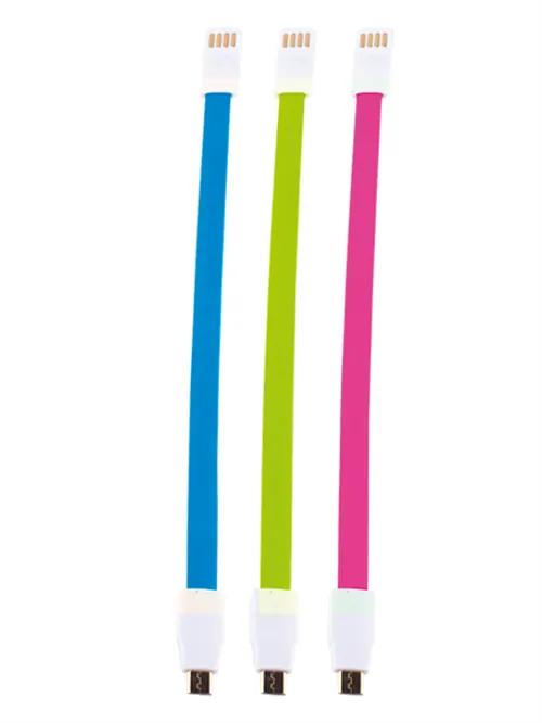 Whizzy Pink,Blue & Green Designer 3 Pack Micro USB Charge Cable
