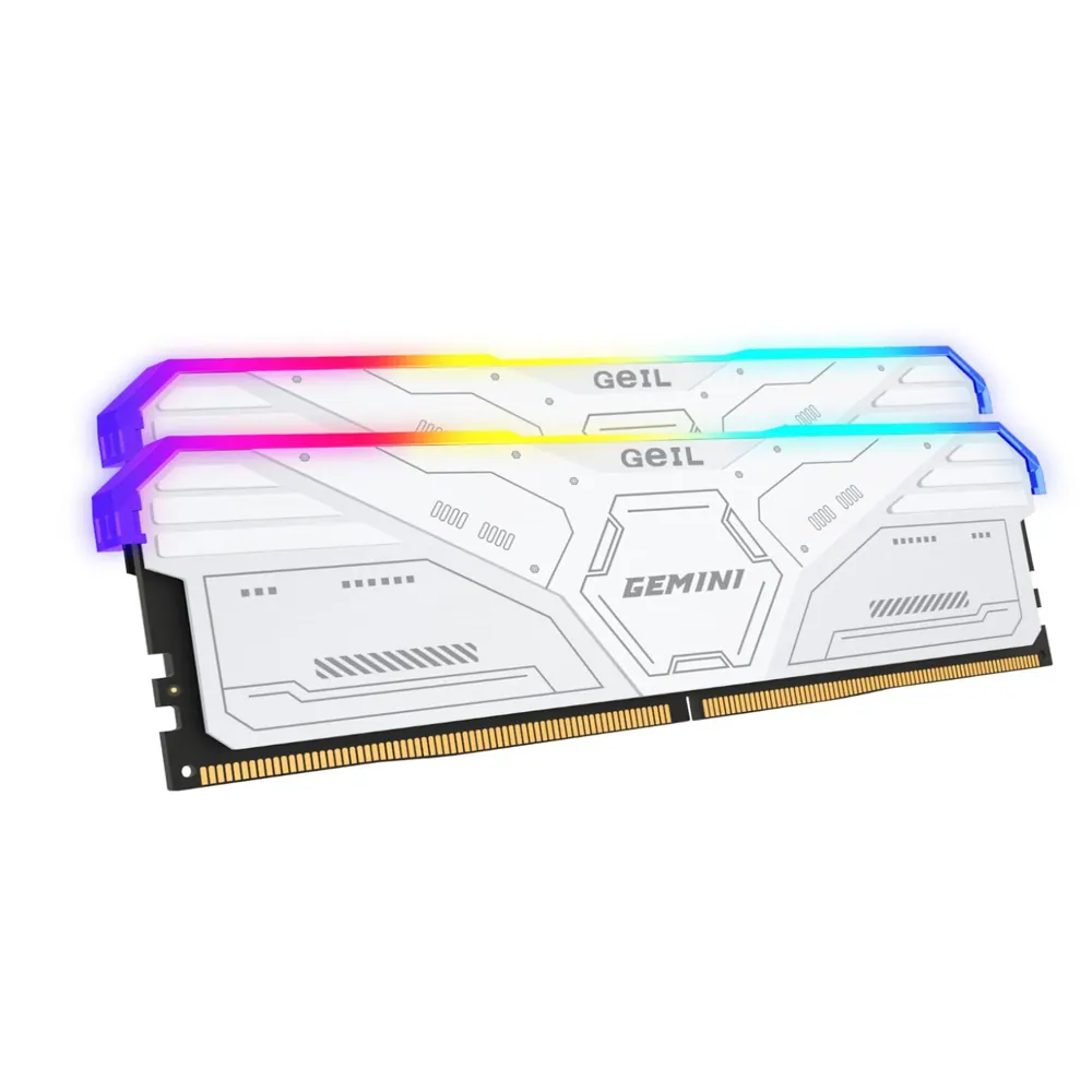 Geil Gemini RGB 64GB KIT(2X32GB) 6000MHz DDR5 Desktop Gaming Memory – White