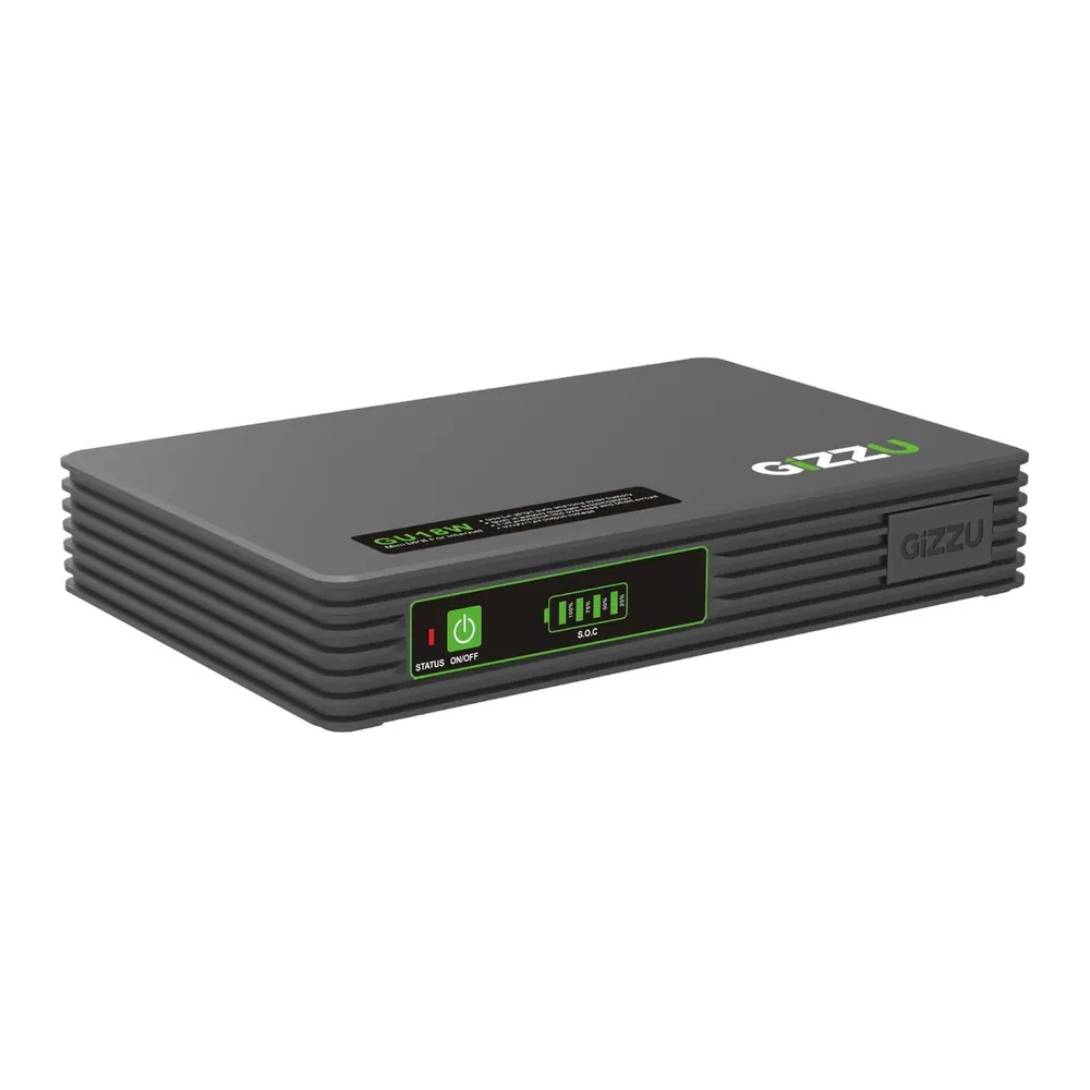Gizzu 18W 12000mAh Mini UPS LifePO4 12V - Black