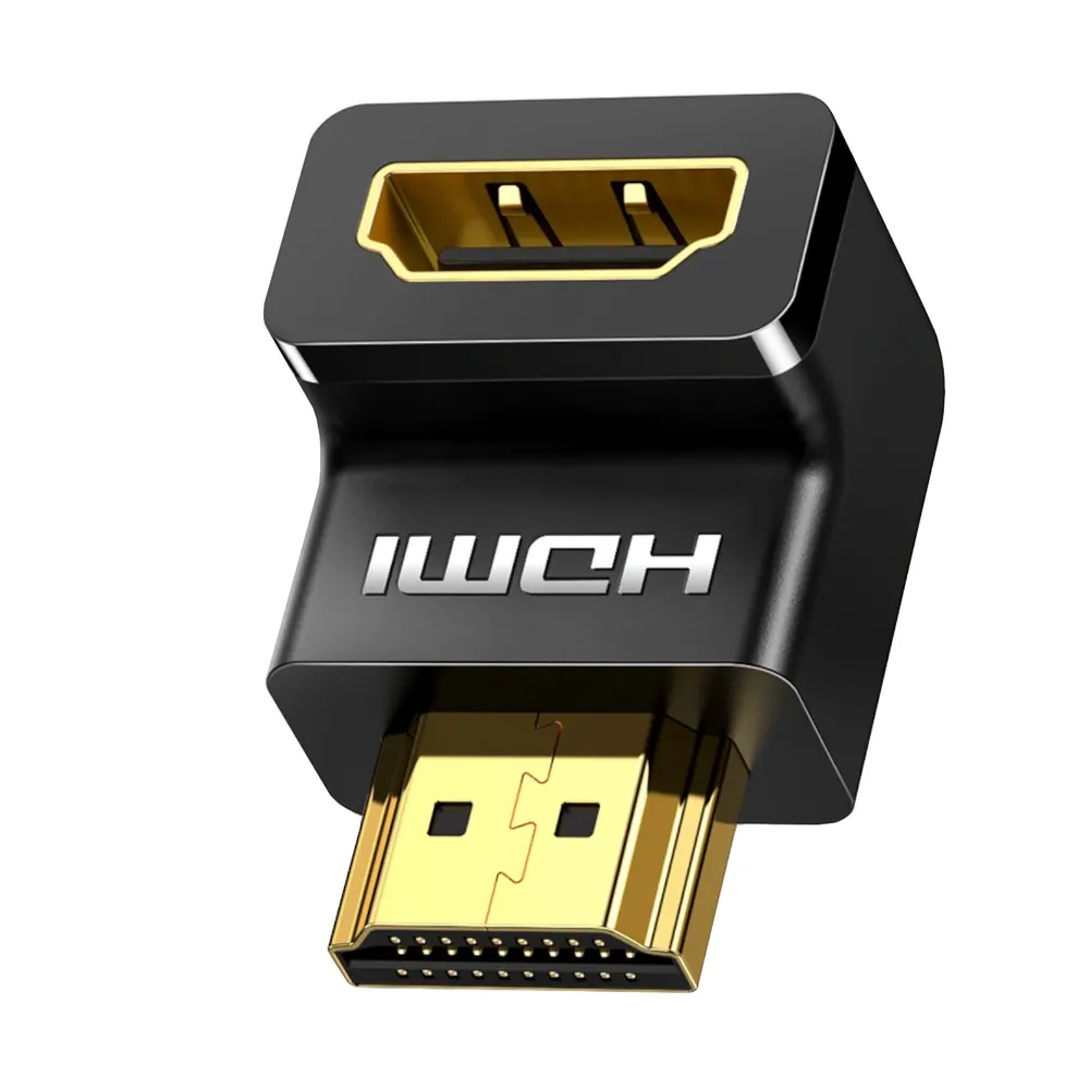 UGREEN HD112 HDMI 4K Male to Female Down-angled Connector – Black