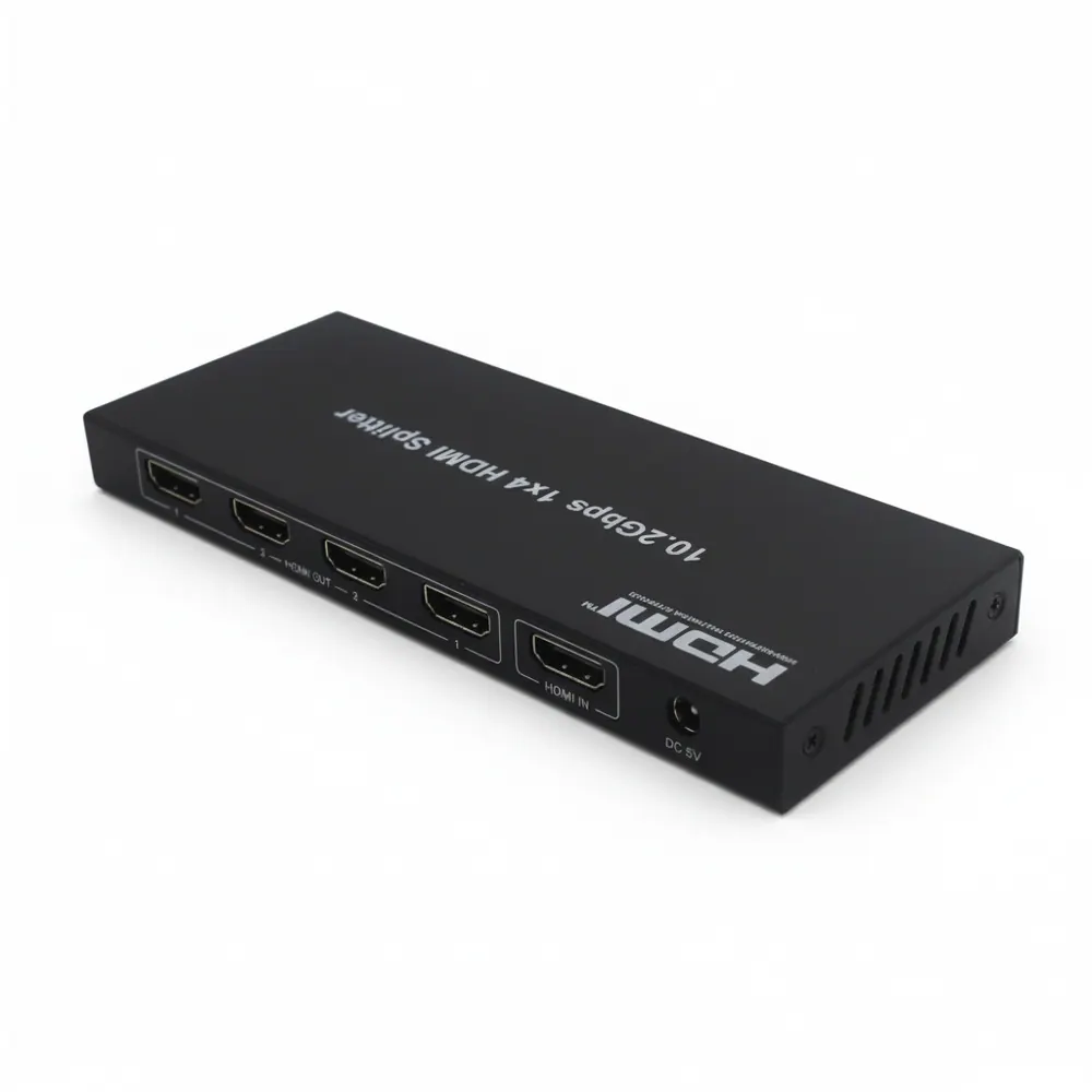 HDCVT 1x4 HDMI 2.0b Splitter support 3D 4k@60Hz YUV 4:4:4, EDID, HDR, HDCP2.2