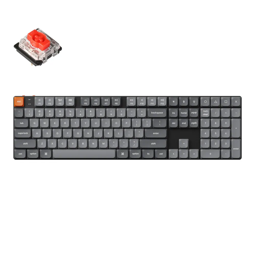 Keychron K5 Max QMK/VIA Full-sized Wireless Custom Mechanical Keyboard | RED Switches