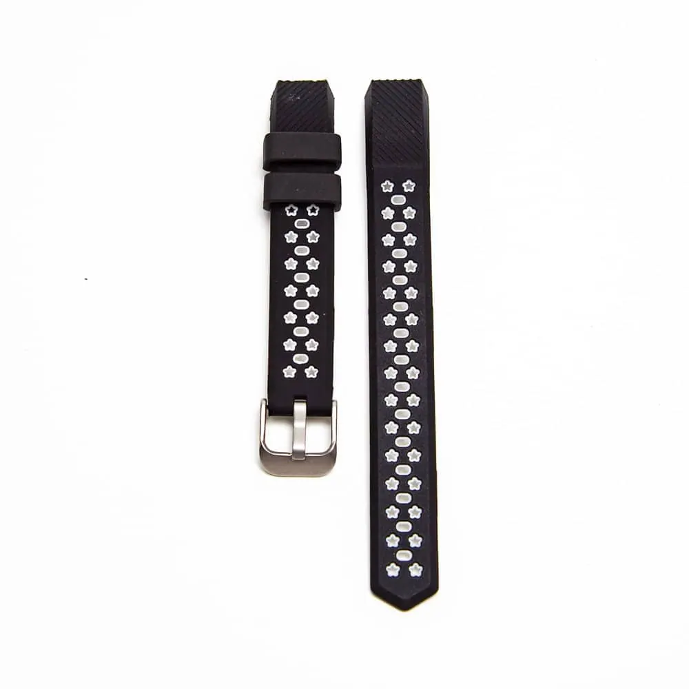 Silicone Strap With Stars for Fitbit Alta - Black & White
