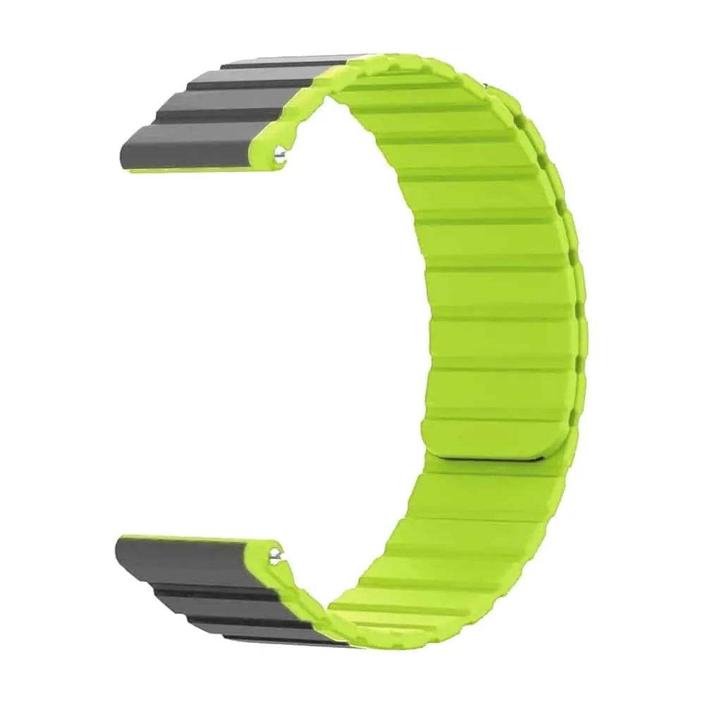 22mm Quick Release Silicone Magnetic Strap - Grey & Green