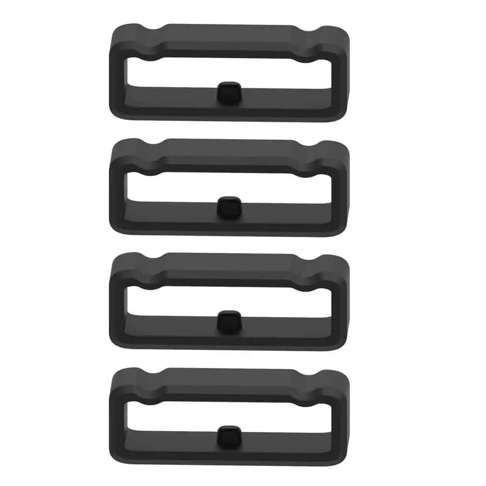 22mm PinFit Silicone Strap Saver Loop Keeper (x4) - Black