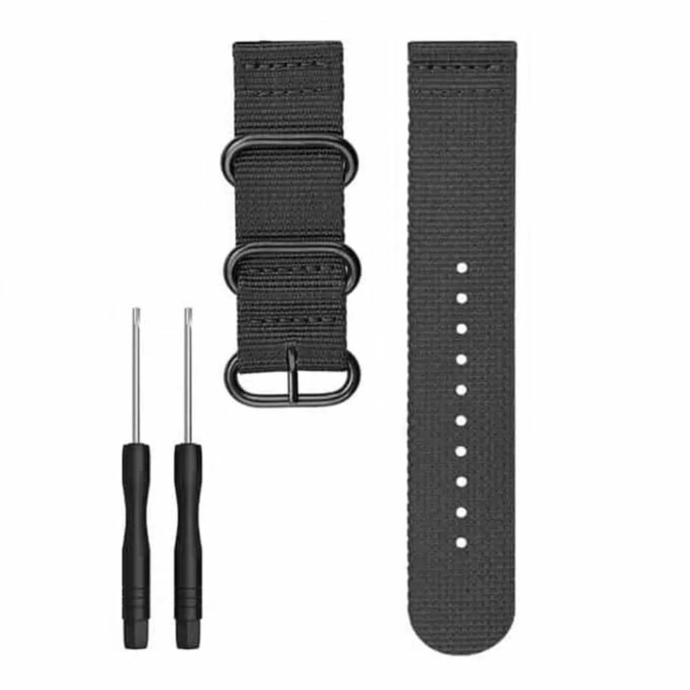 22mm PinFit Nylon Strap + Pins & Tool - Black