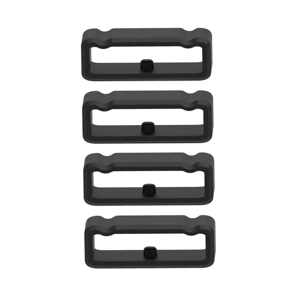 16mm PinFit Silicone Strap Saver Loop Keeper (x4) - Black