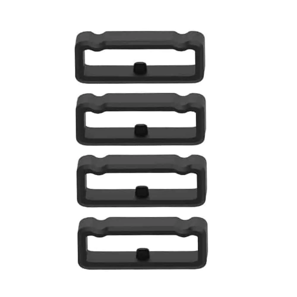 18mm PinFit Silicone Strap Saver Loop Keeper (x4) - Black