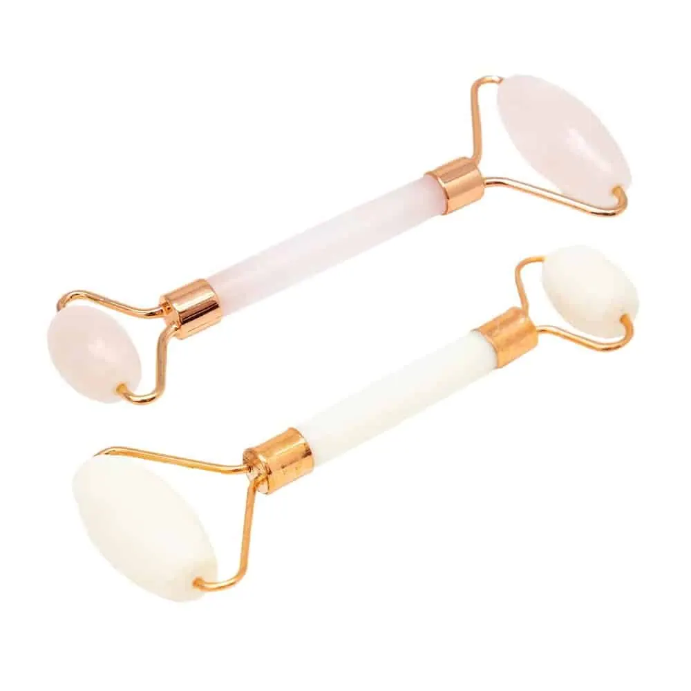 Natural Quartz Dermal Facial Massaging Toning Roller- Set Of 2